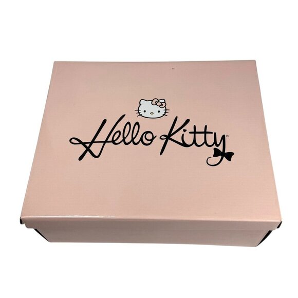 NWT Hello Kitty Sanrio Boots Sz.9 Pink Metallic Faux Fur Lining Ruffle Logo Y2K - Picture 9 of 11